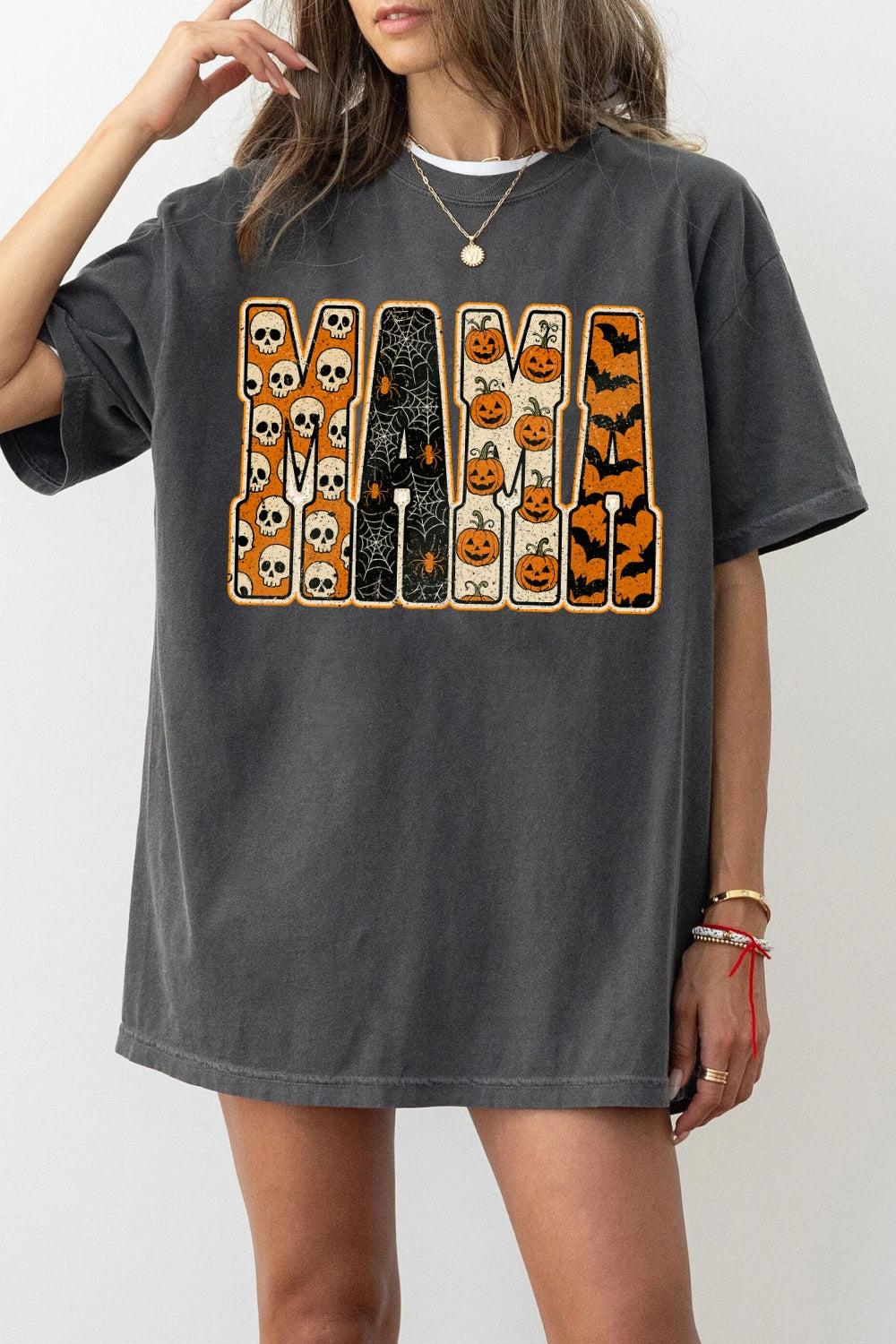 Mama Pumpkin Leopard Halloween Tee For Women