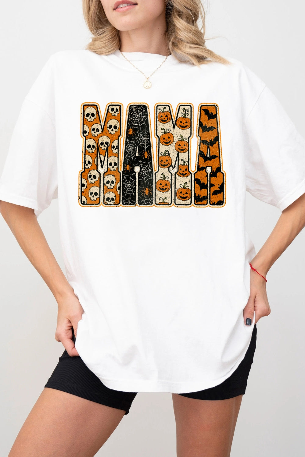 Mama Pumpkin Leopard Halloween Tee For Women