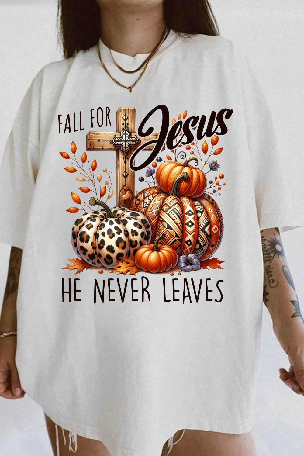 Fall For Jesus Pumpkins Tee For Women