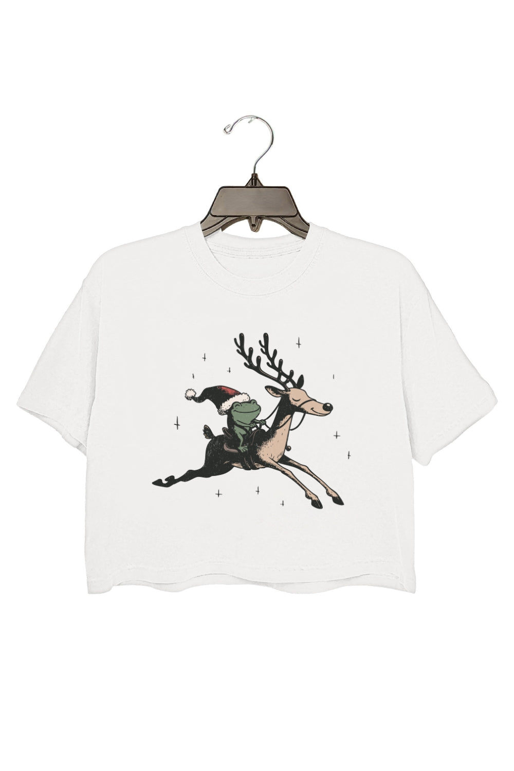 Funny Christmas Frog Crop Top For Women