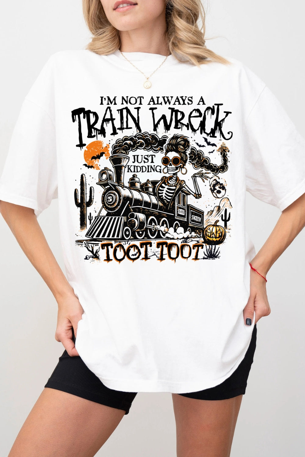 I’m Not Always A Train Wreck Just Kidding Halloween Tee For Women