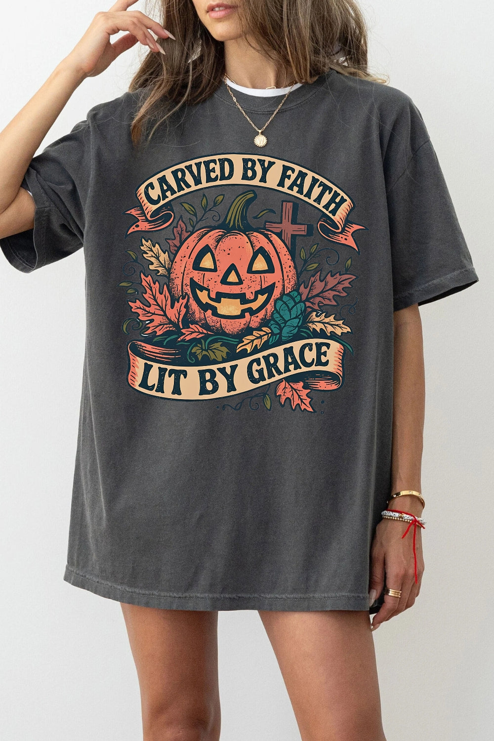 Carved By Faith Lit By Grace Tee For Women