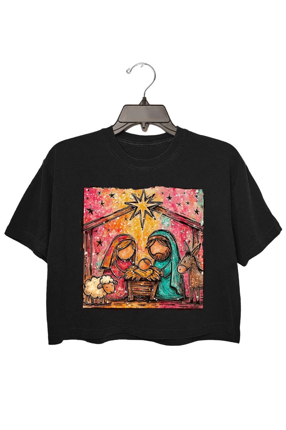 Vintage Christian Christmas Sublimation Crop Top For Women