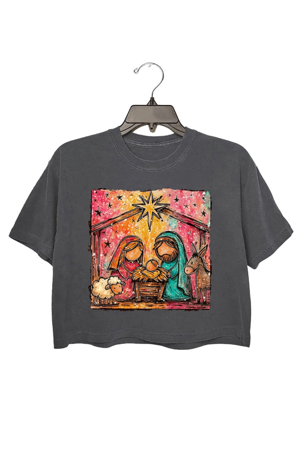 Vintage Christian Christmas Sublimation Crop Top For Women