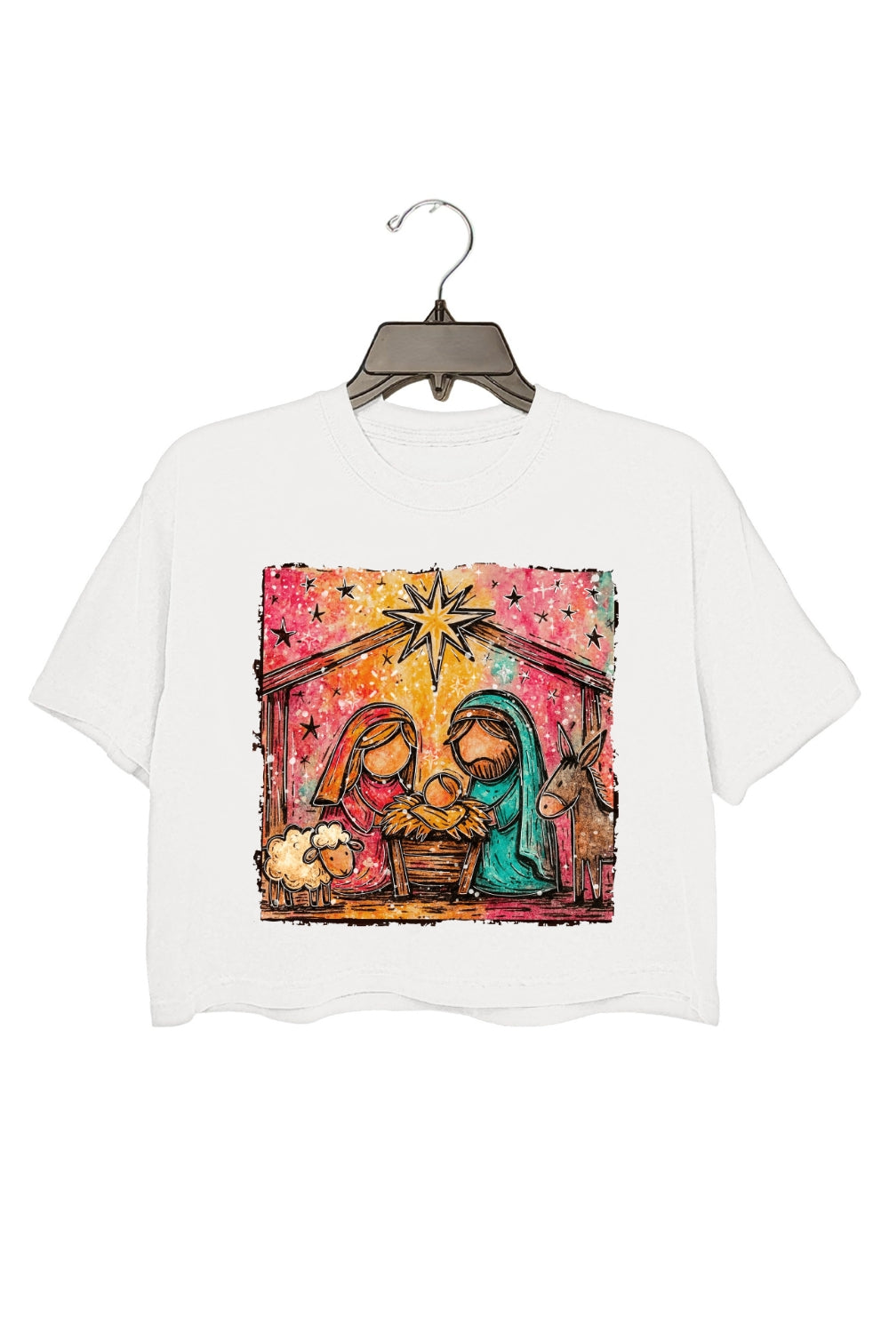 Vintage Christian Christmas Sublimation Crop Top For Women