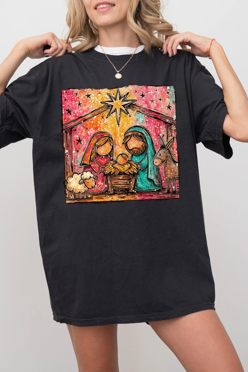 Vintage Christian Christmas Sublimation Tee For Women