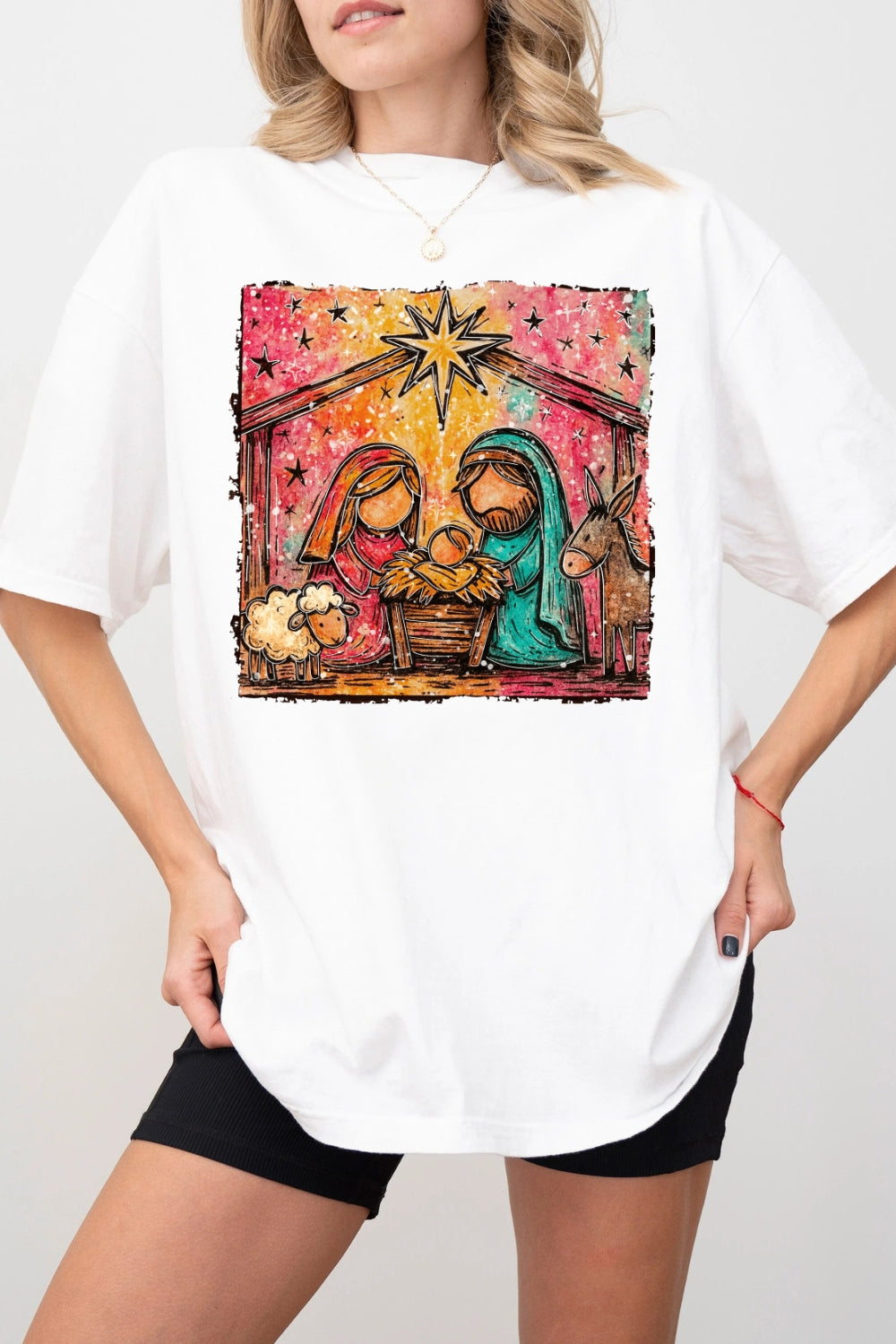 Vintage Christian Christmas Sublimation Tee For Women