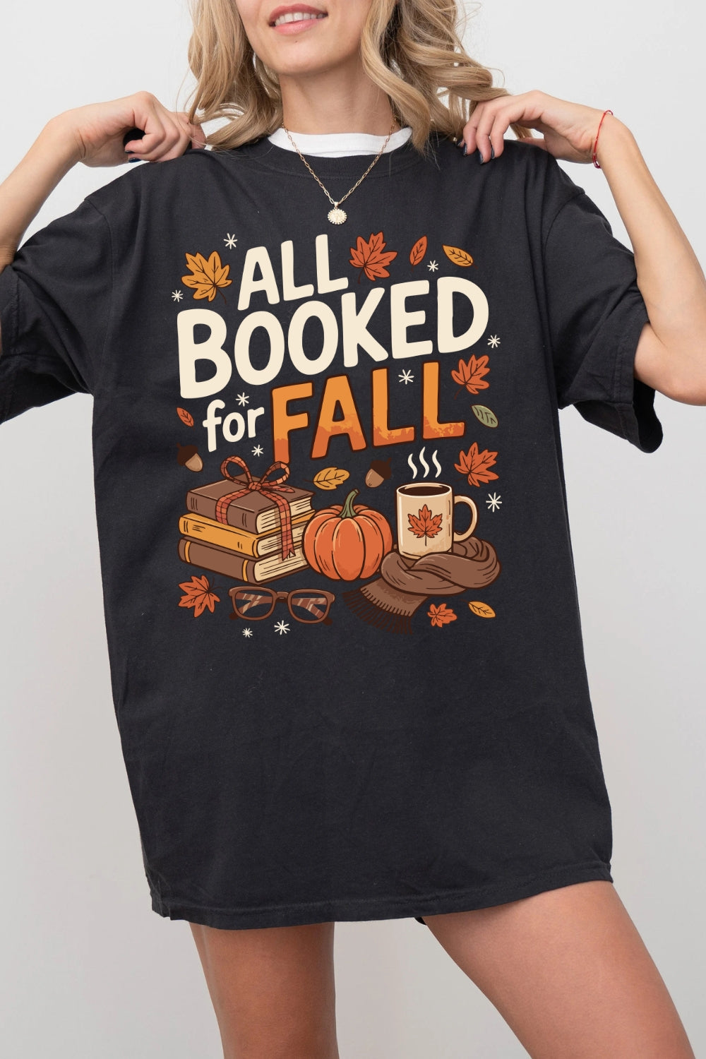 All Booked For Fall Cute Book Lover Tee For Women
