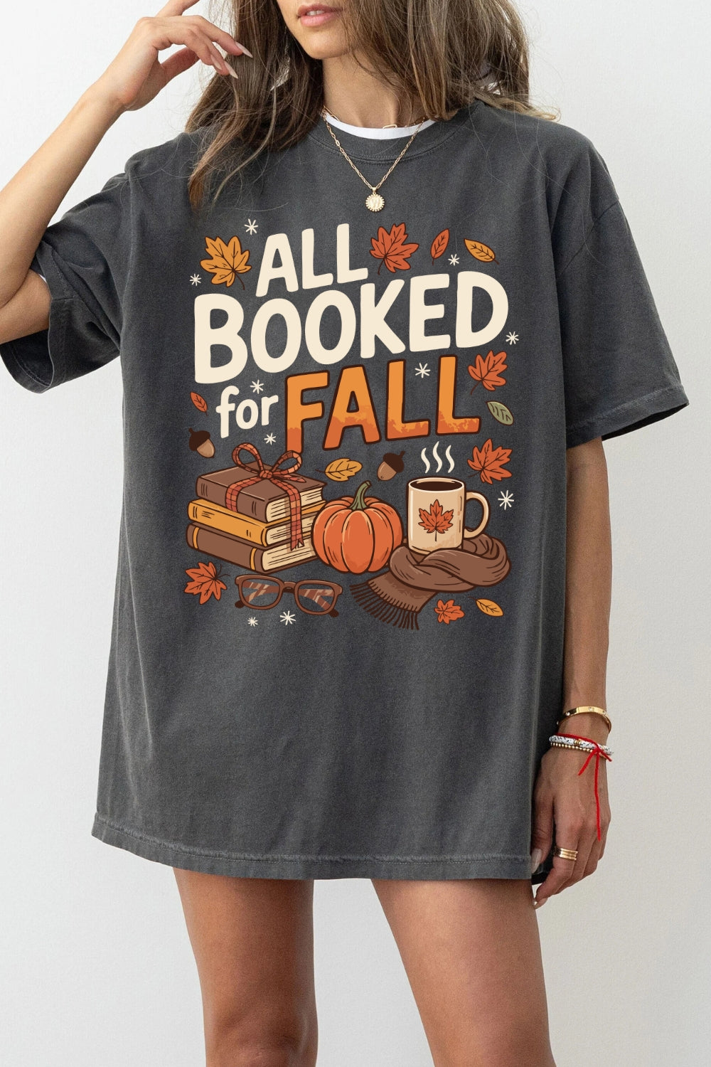 All Booked For Fall Cute Book Lover Tee For Women
