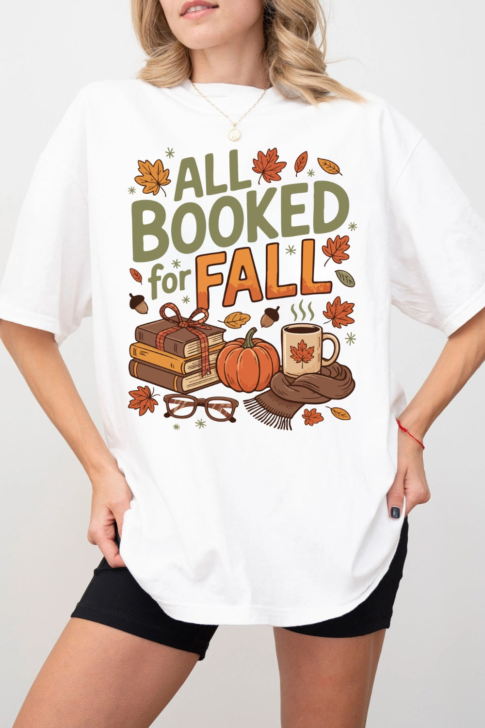 All Booked For Fall Cute Book Lover Tee For Women