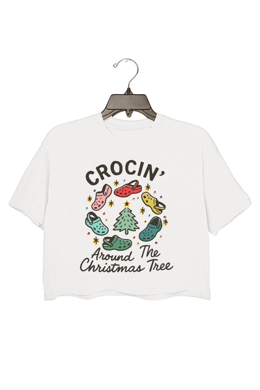Crocin' Around The Christmas Tree Crop Top For Women