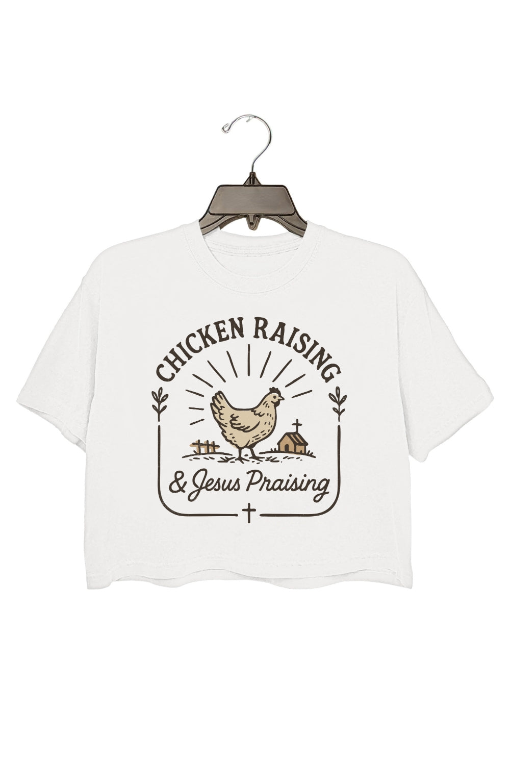 Chicken Raising Jesus Praising Crop Top For Women
