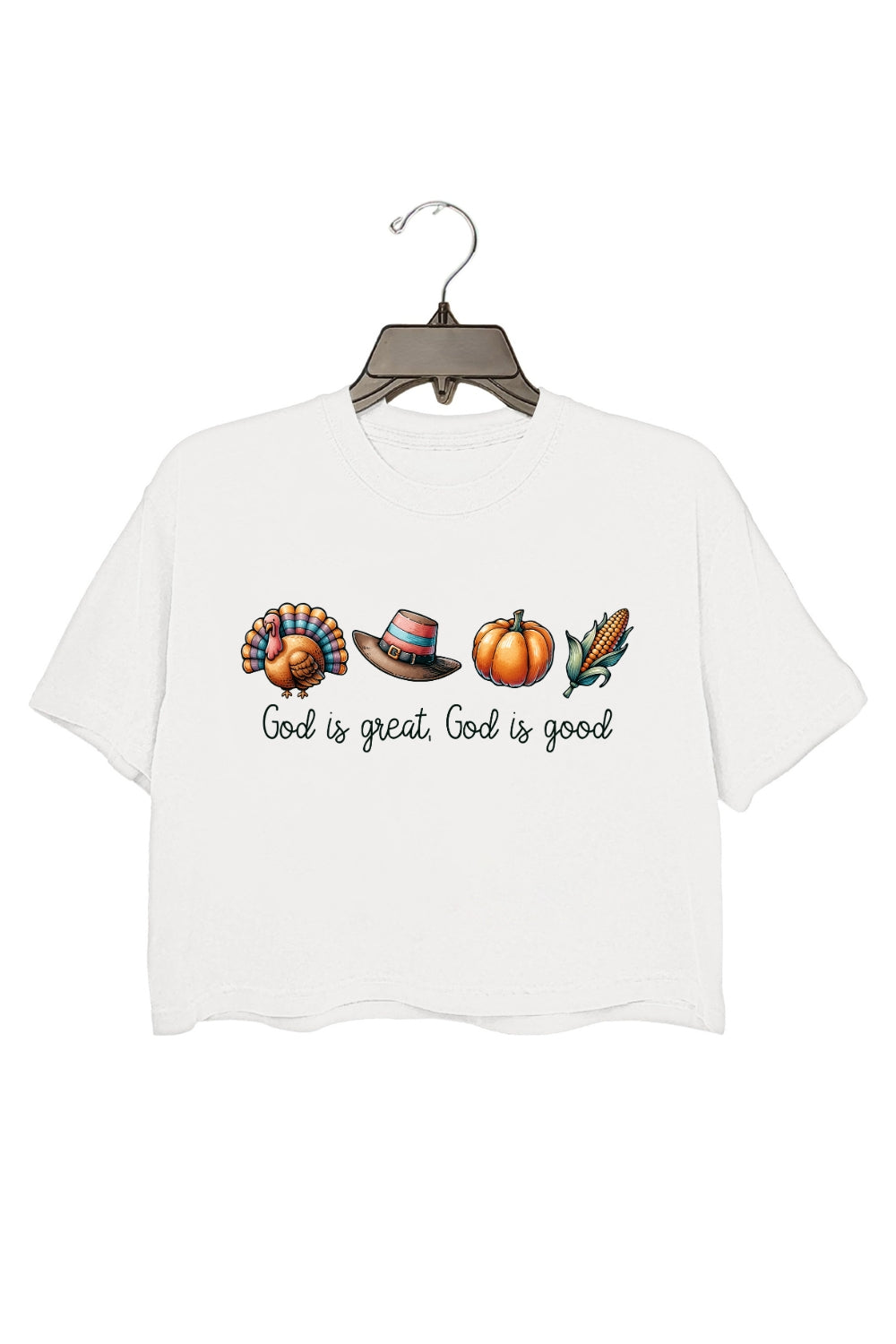 God is Great God Is Good Thanksgiving Crop Top For Women