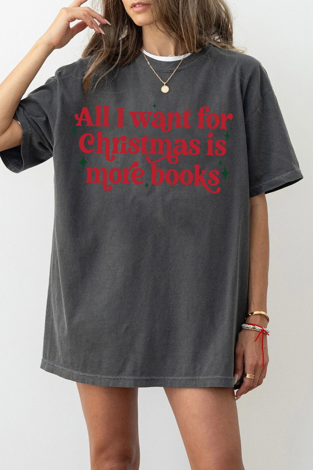 All I Want For Christmas Is More Books Bookish Tee For Women