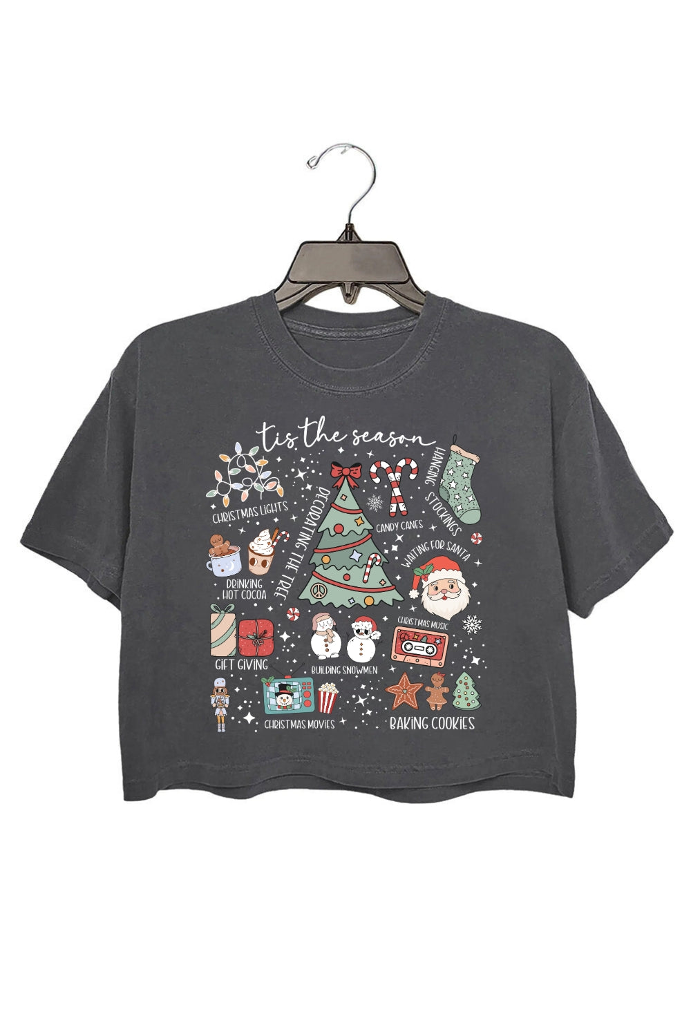 Retro Christmas Tis The Season Festive Crop Top For Women
