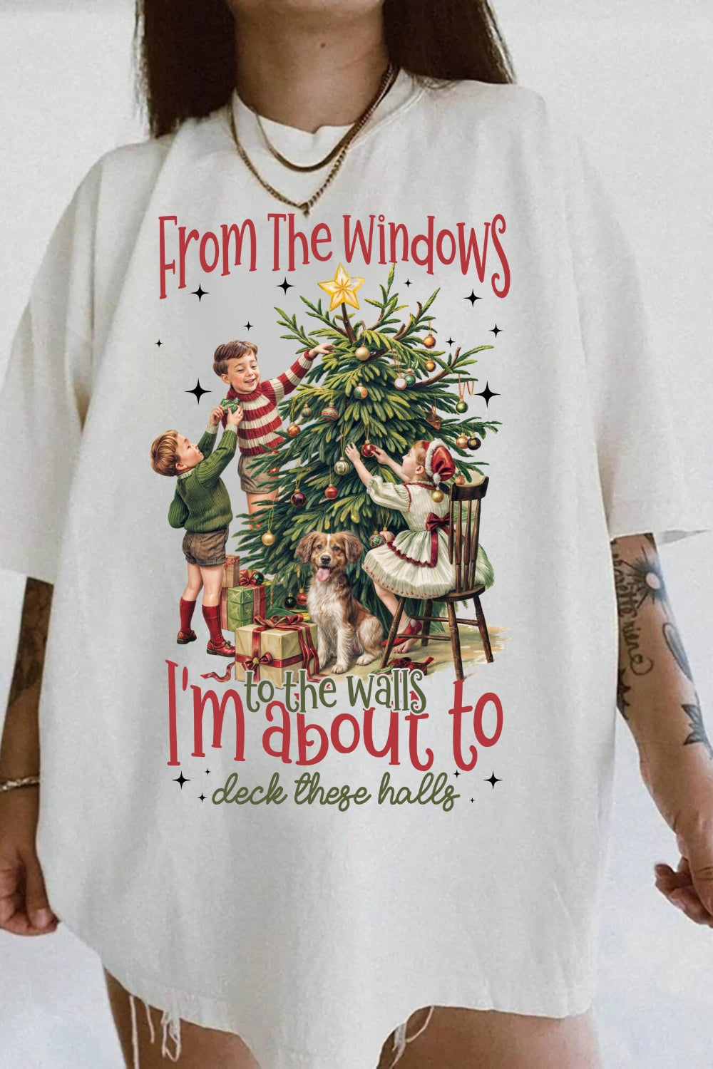 I'm About To Deck These Halls Funny Christmas Tee For Women