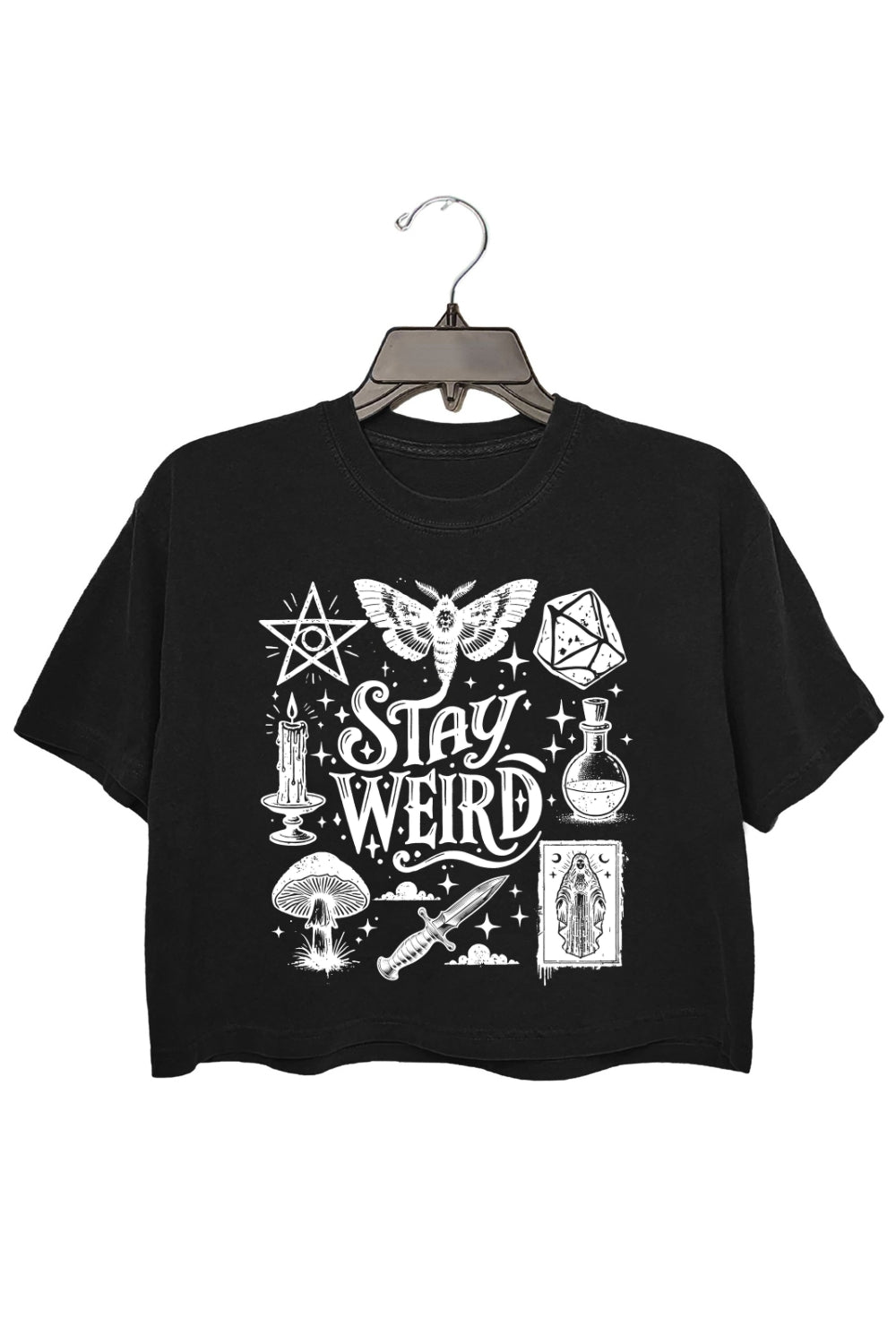 Stay Weird Witchy Vibes Gothic Crop Top For Women