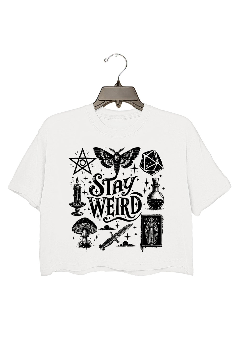 Stay Weird Witchy Vibes Gothic Crop Top For Women