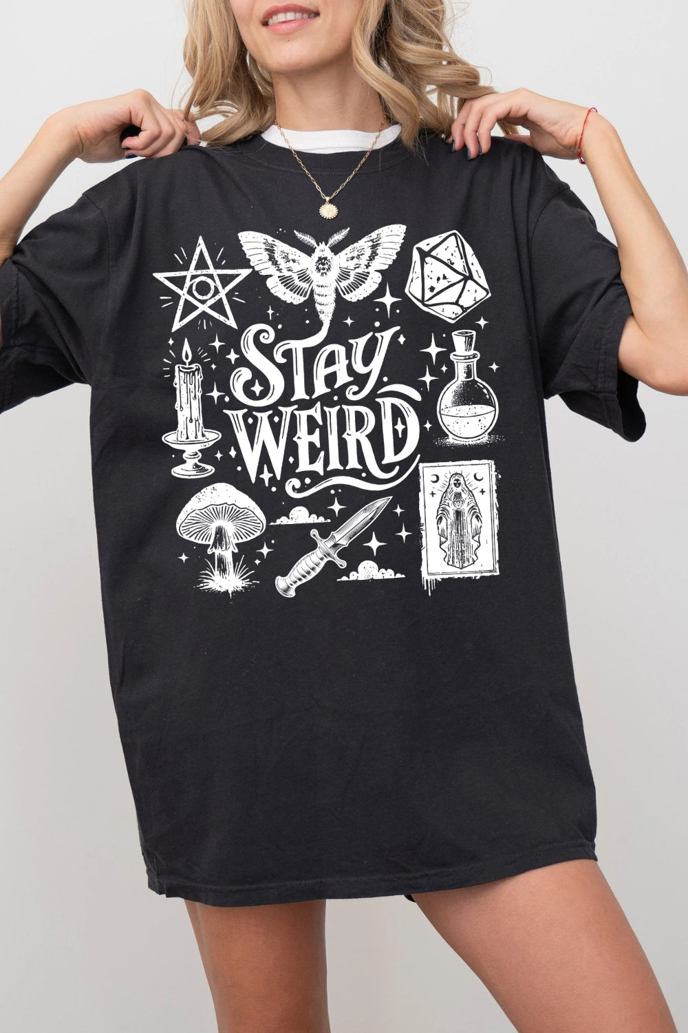 Stay Weird Witchy Vibes Gothic Tee For Women