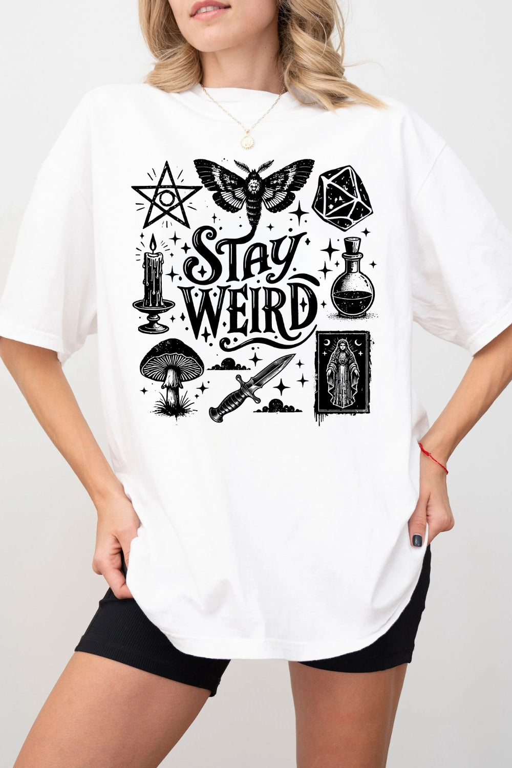 Stay Weird Witchy Vibes Gothic Tee For Women