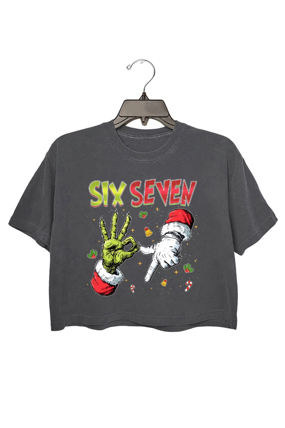 Funny Six Seven Meme Christmas Crop Top For Women