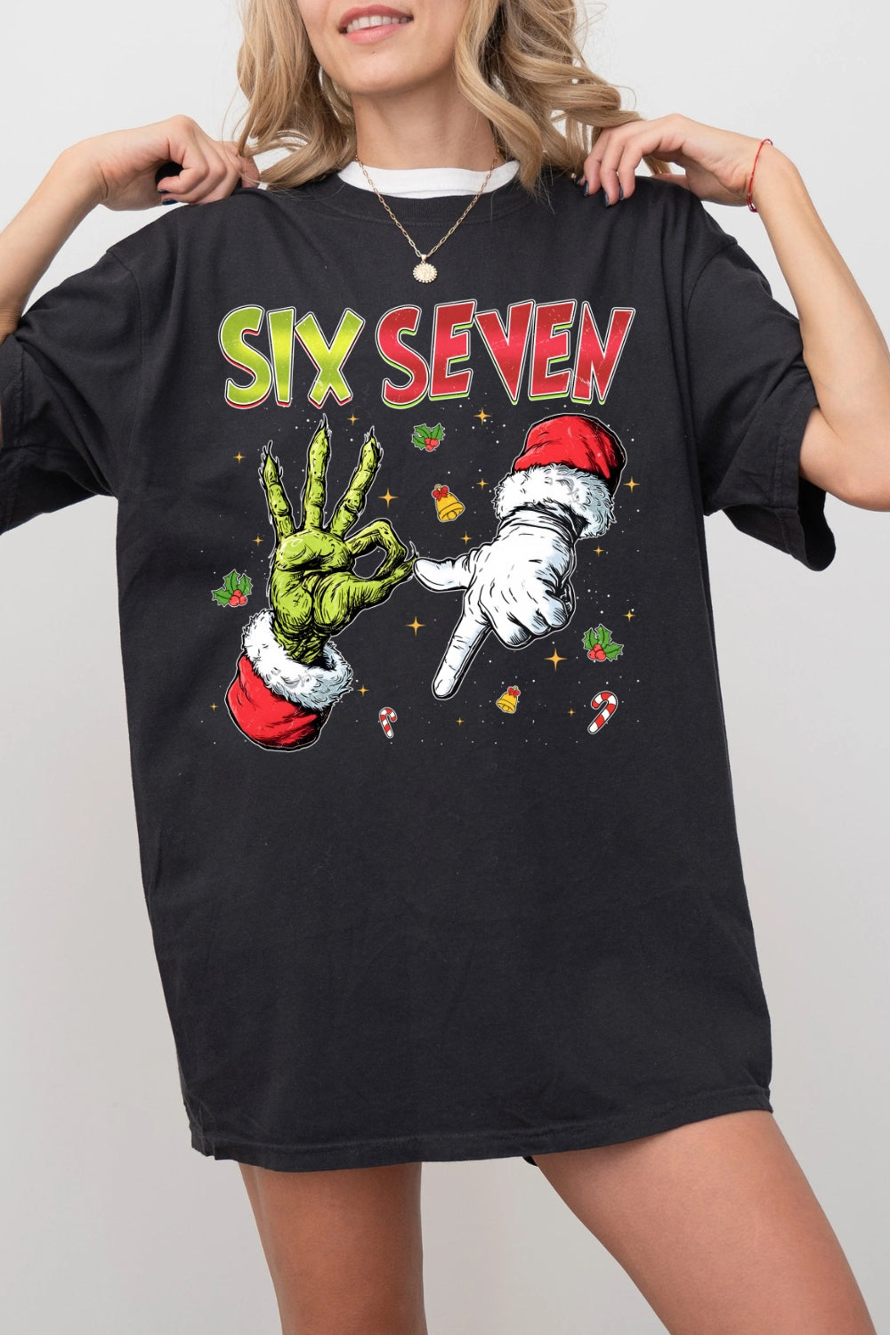Funny Six Seven Meme Christmas Tee For Women