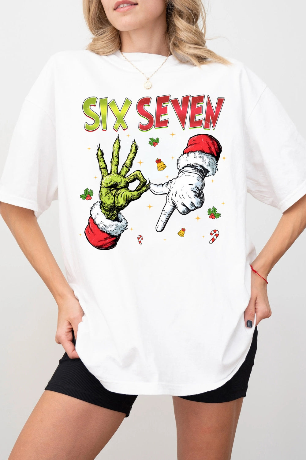 Funny Six Seven Meme Christmas Tee For Women
