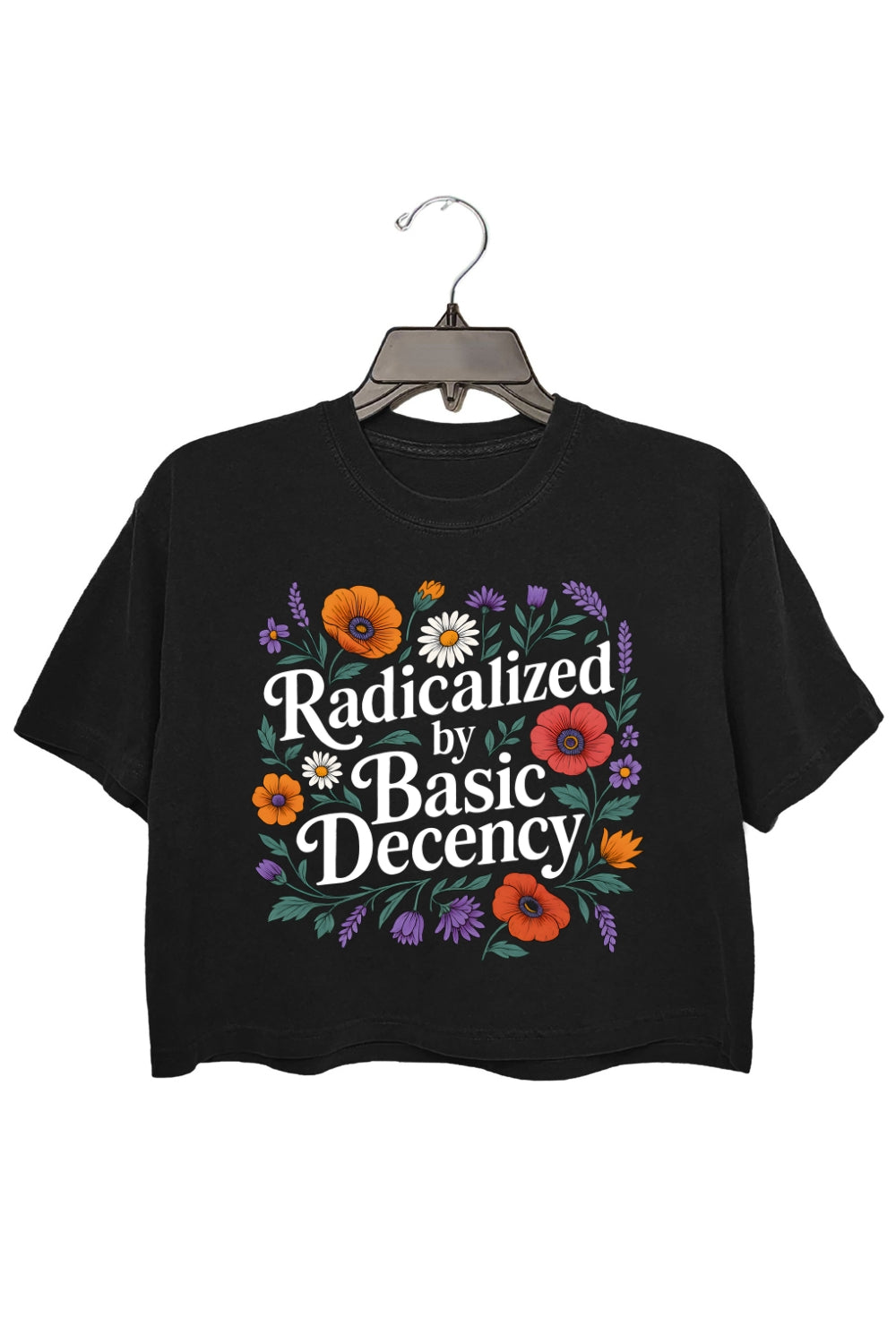 Radicalized By Basic Decency Wild Flowers Crop Top For Women