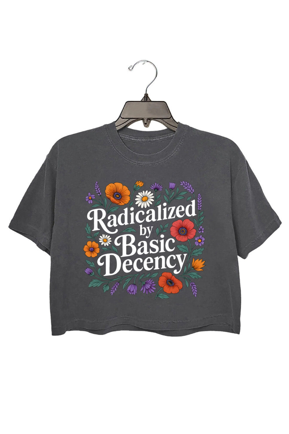 Radicalized By Basic Decency Wild Flowers Crop Top For Women