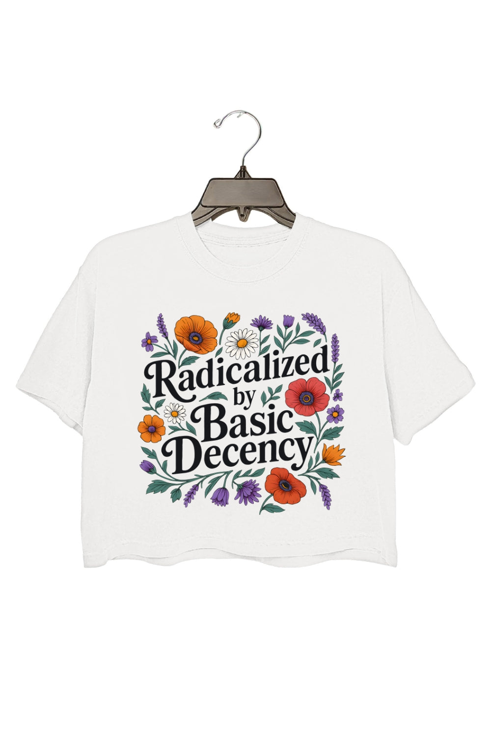 Radicalized By Basic Decency Wild Flowers Crop Top For Women