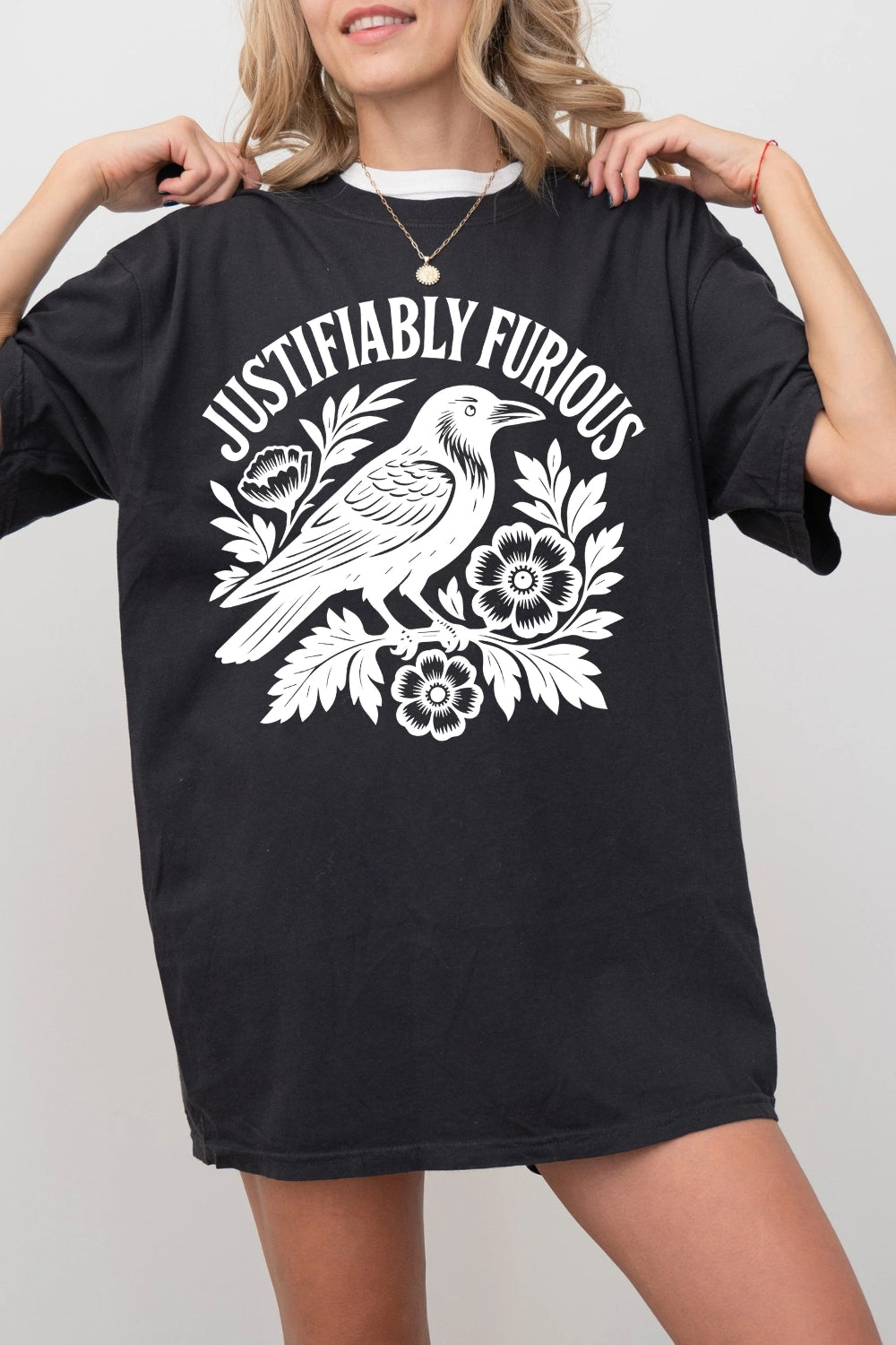 Justifiably Furious Raven Feminist Tee For Women