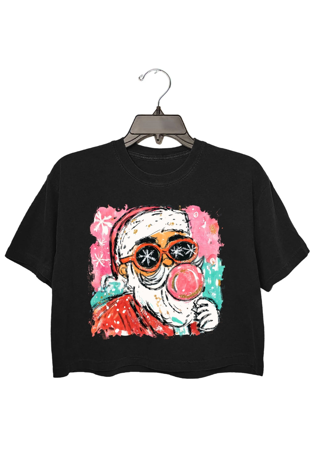 Preppy Santa Clause Christmas Crop Top For Women