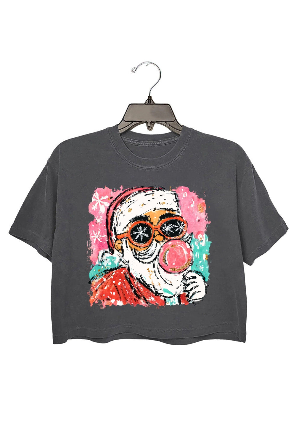 Preppy Santa Clause Christmas Crop Top For Women