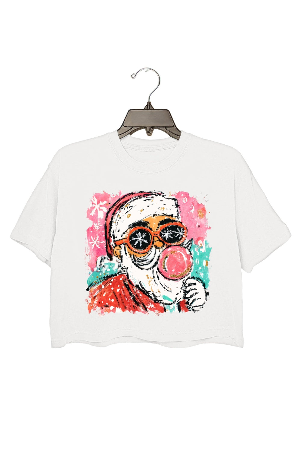 Preppy Santa Clause Christmas Crop Top For Women
