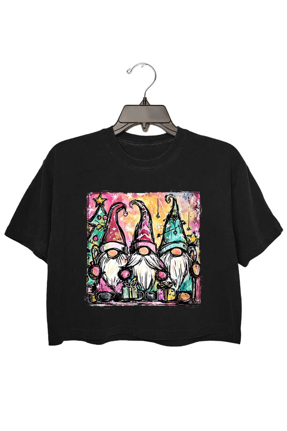 Cute Christmas Santa Gnome Crop Top For Women