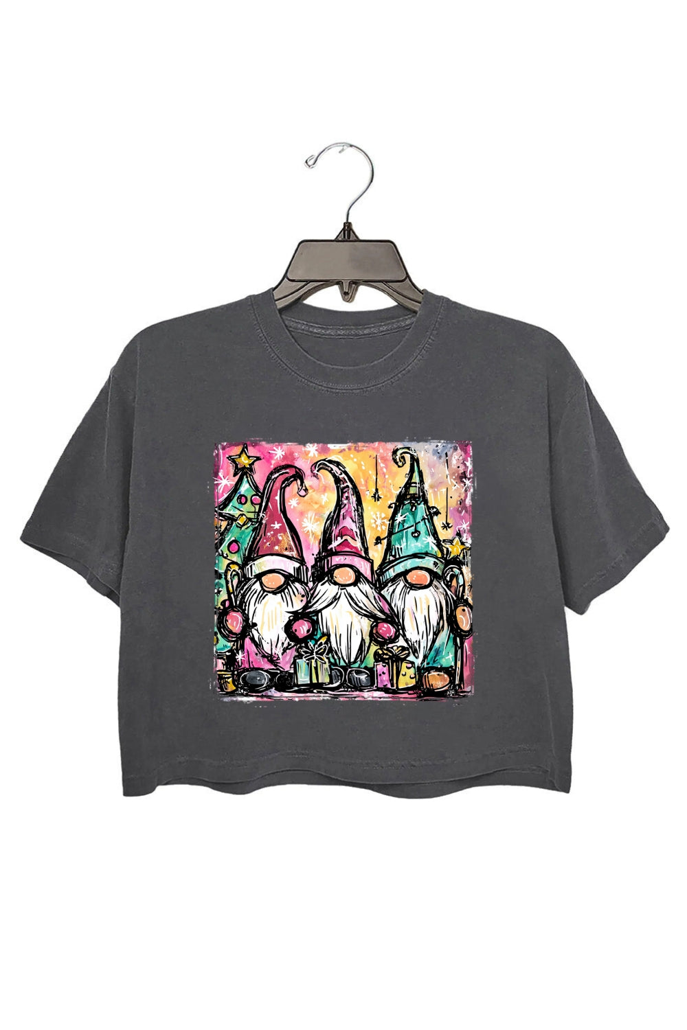 Cute Christmas Santa Gnome Crop Top For Women