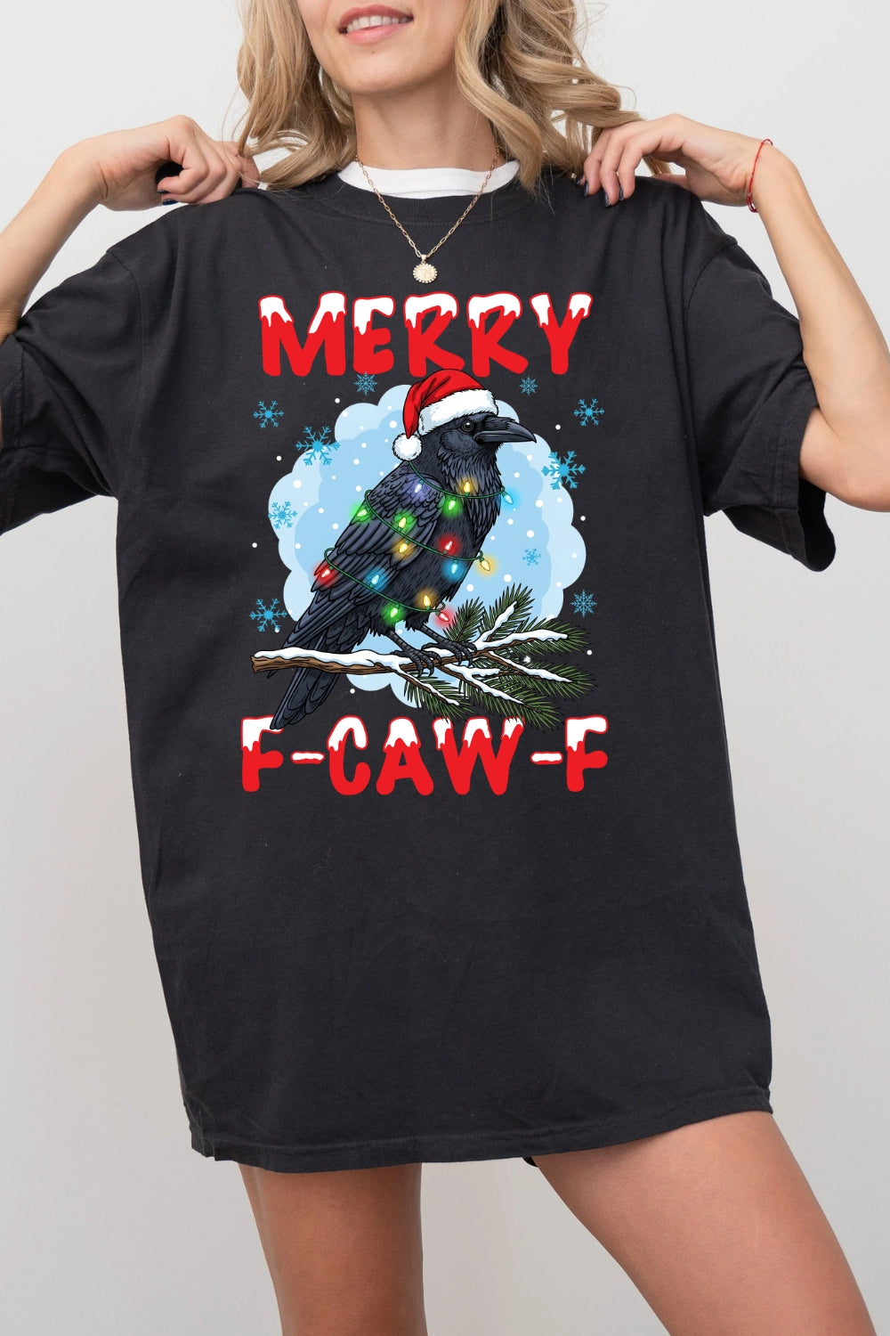 Merry Christmas F-Caw-F Crow Tee For Women