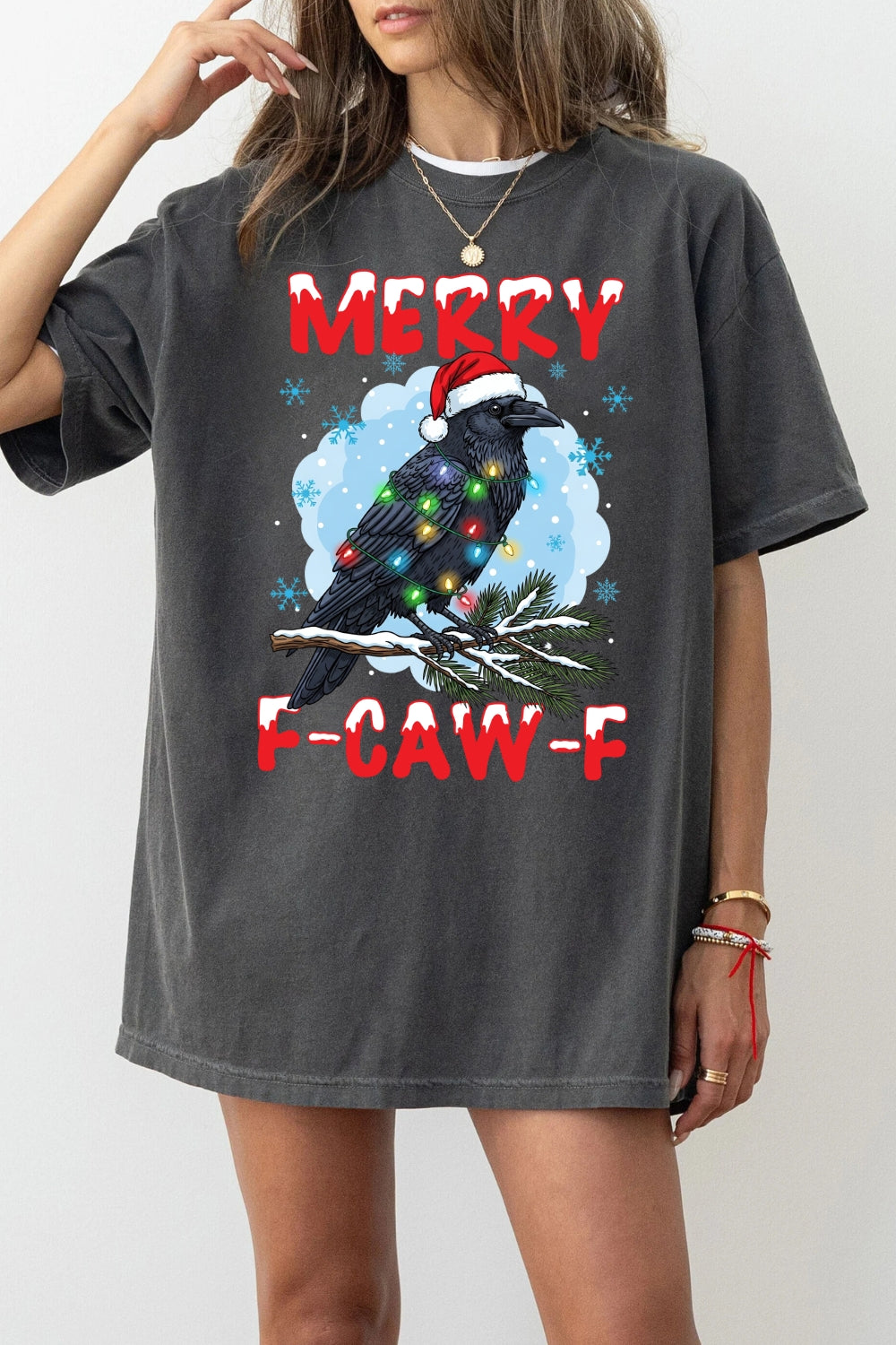 Merry Christmas F-Caw-F Crow Tee For Women