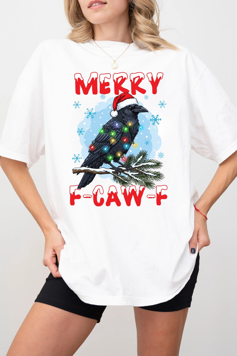 Merry Christmas F-Caw-F Crow Tee For Women