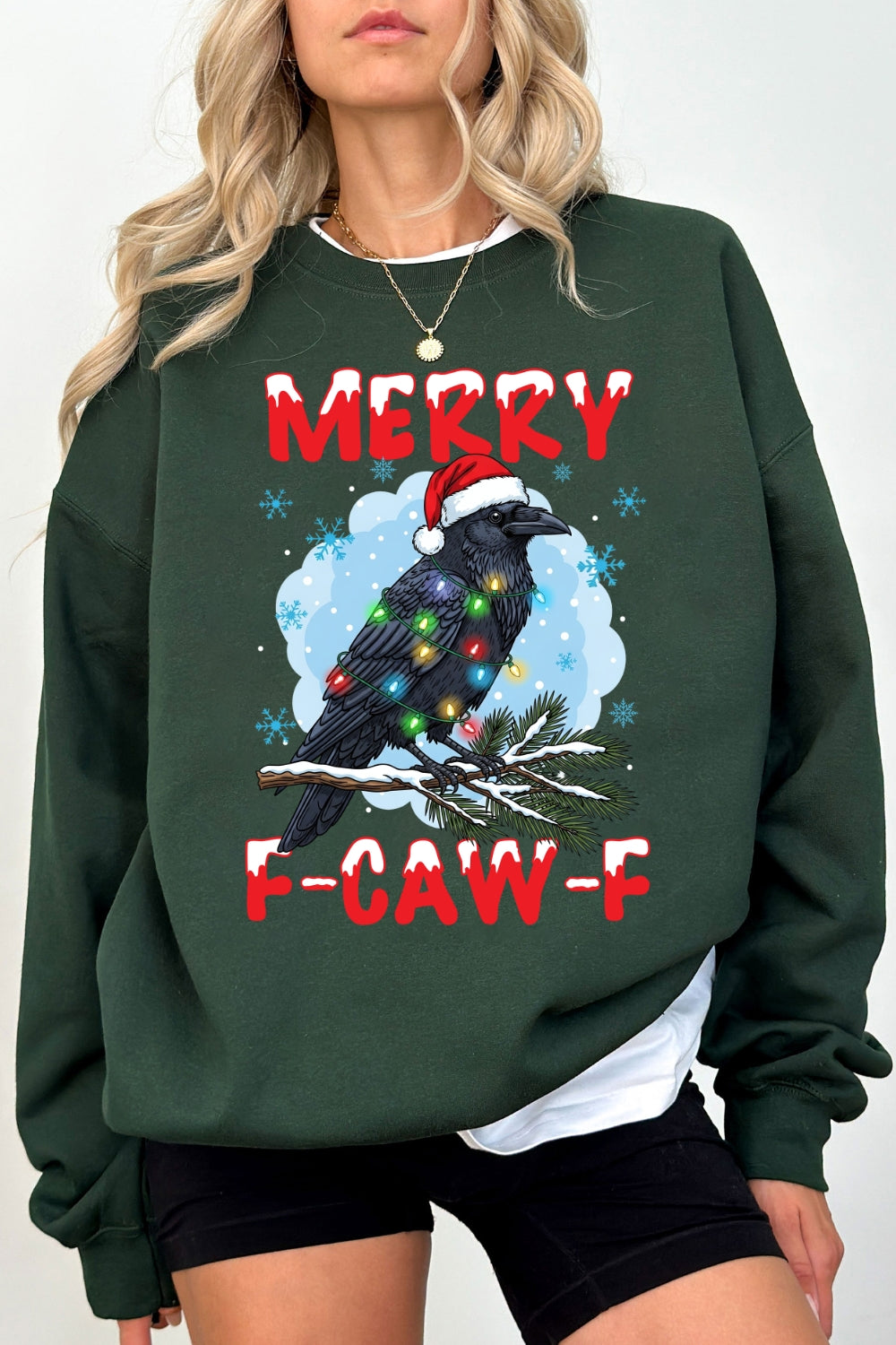 Merry Christmas F-Caw-F Crow Sweatshirt For Women