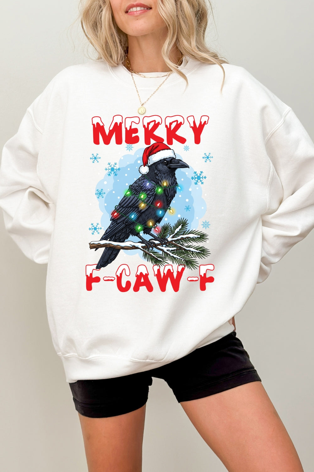 Merry Christmas F-Caw-F Crow Sweatshirt For Women