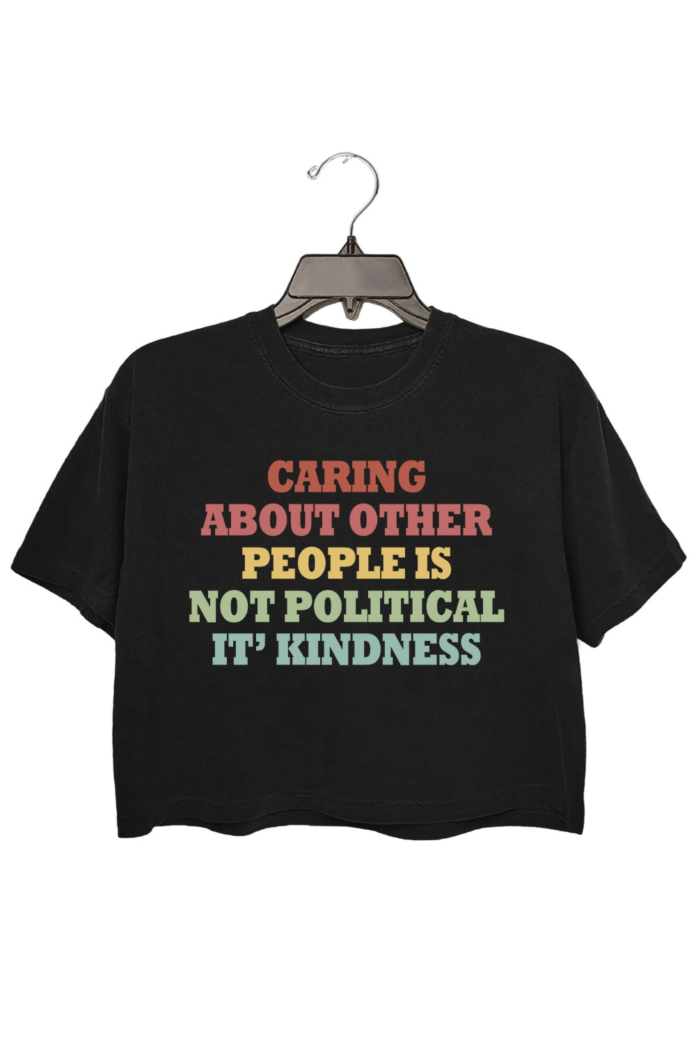 Caring About Other People Is Not Political Crop Top For Women