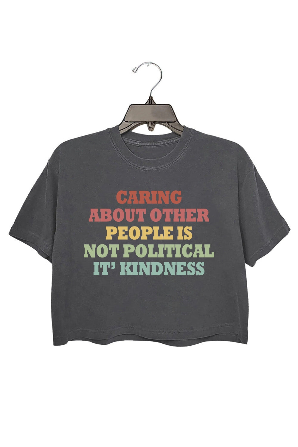 Caring About Other People Is Not Political Crop Top For Women