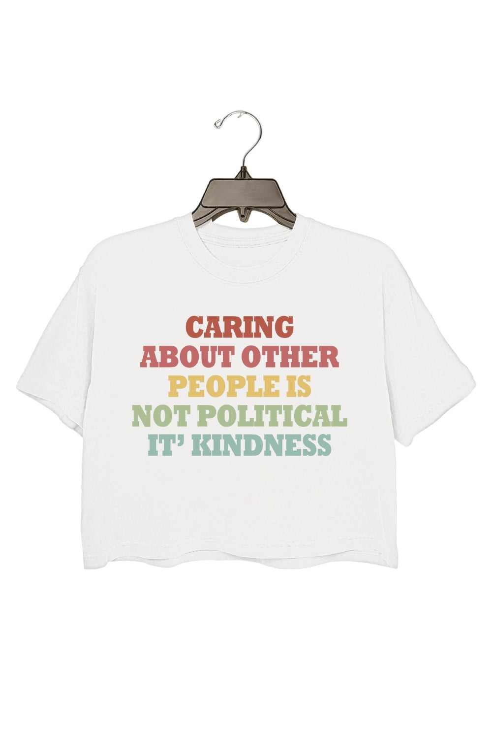 Caring About Other People Is Not Political Crop Top For Women