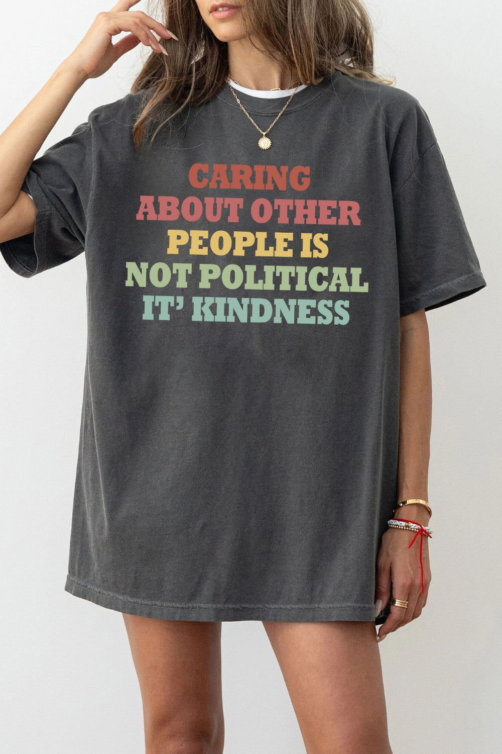 Caring About Other People Is Not Political Tee For Women
