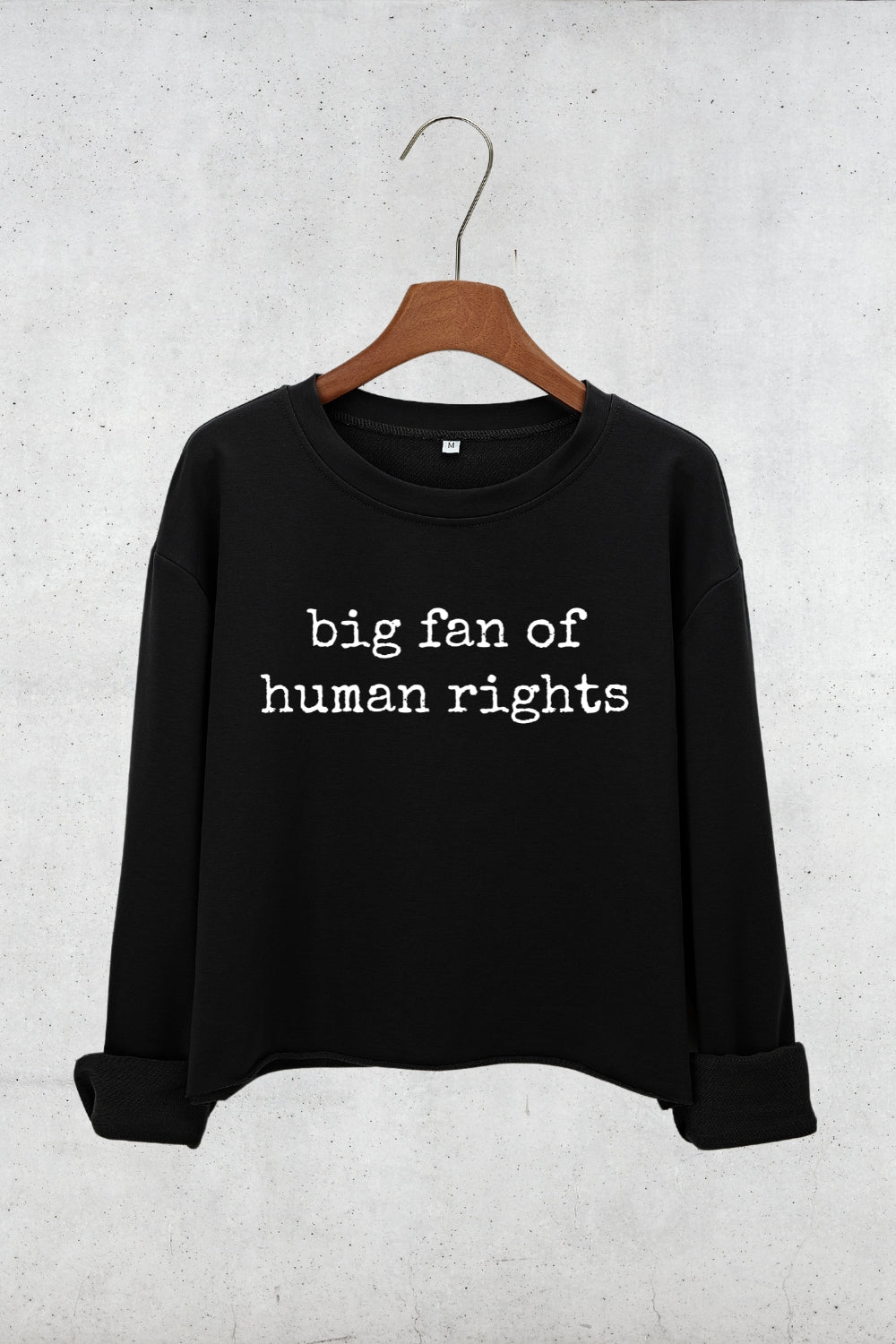 Big Fan Of Human Rights Crop Sweatshirt For Women