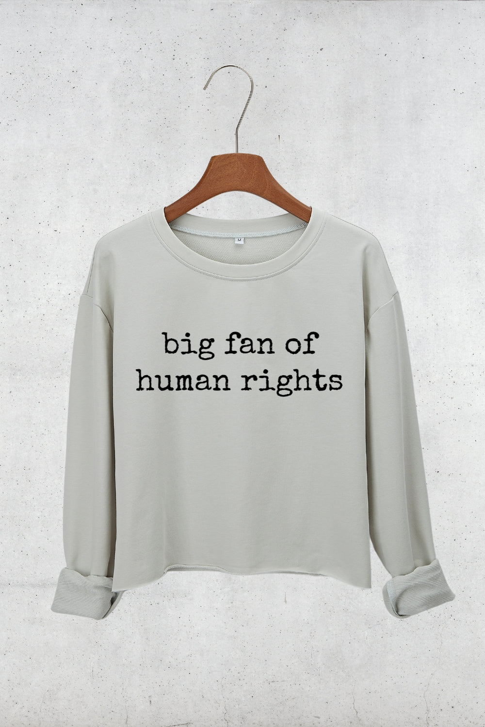 Big Fan Of Human Rights Crop Sweatshirt For Women