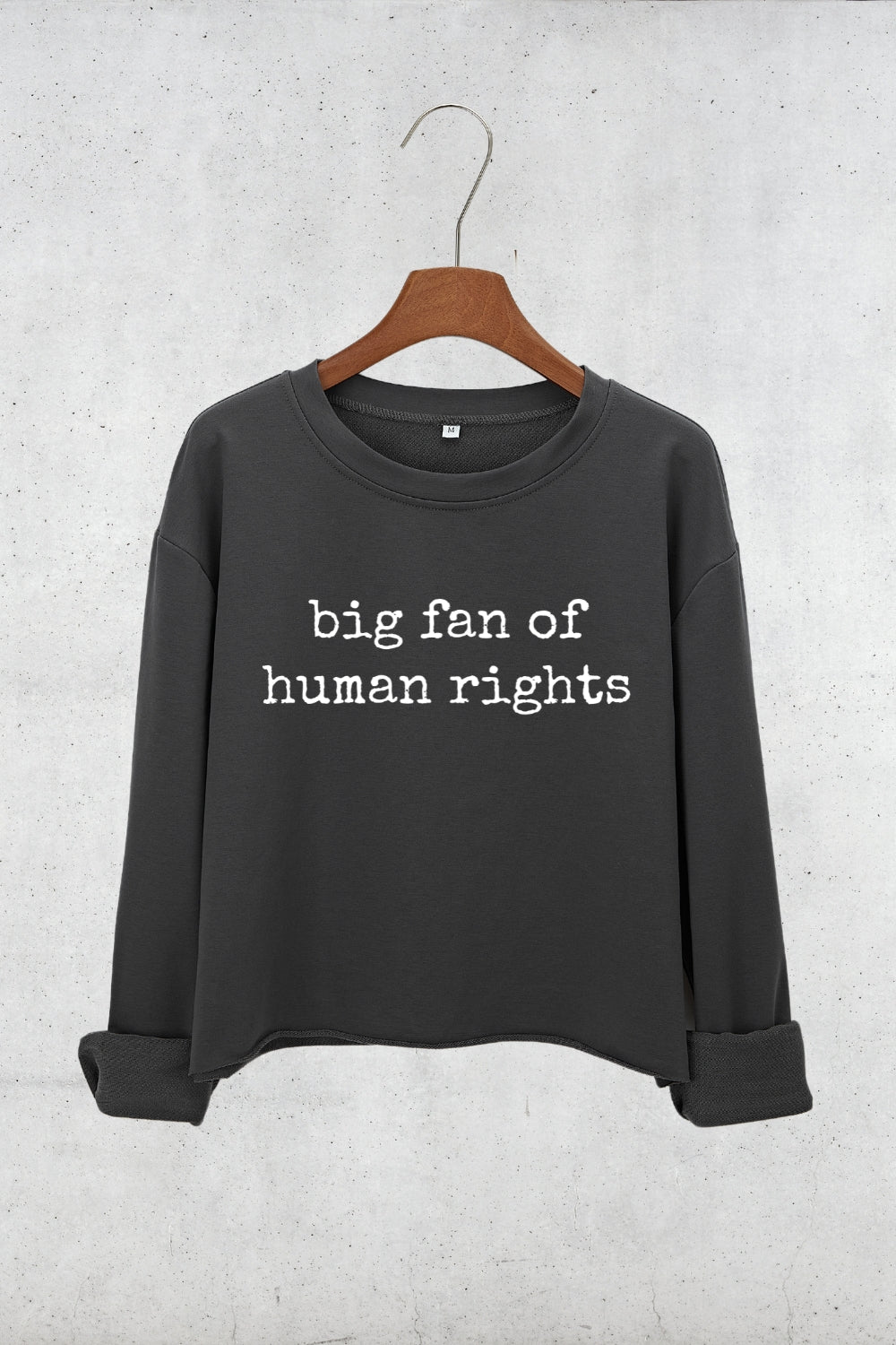 Big Fan Of Human Rights Crop Sweatshirt For Women