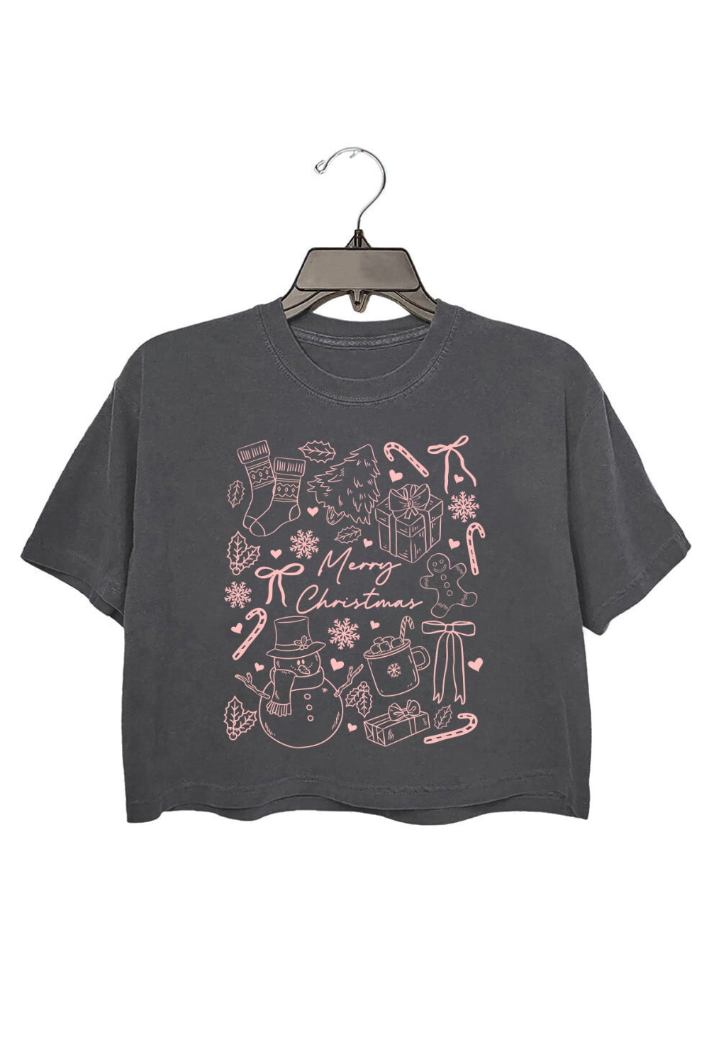 Merry Christmas Festive Icons Crop Top For Women