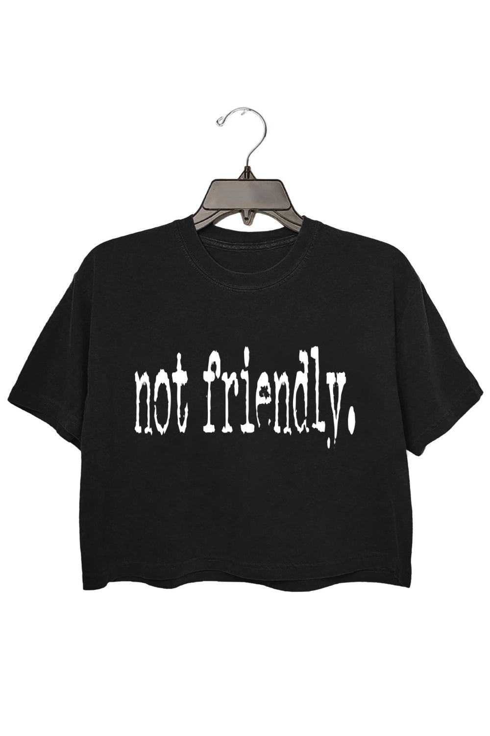 Not Friendly Typography Design Crop Top For Women